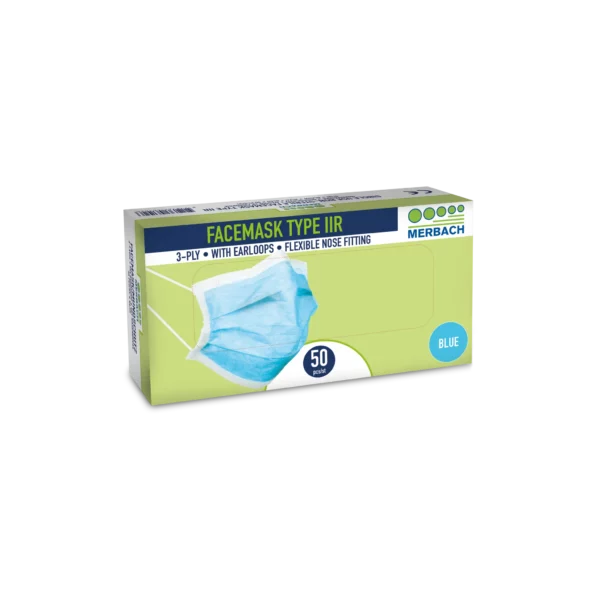 Chirurgisch mondmasker type llR, blauw, elastiek