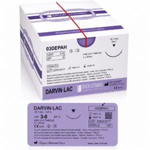 Darvin 03DEPAH 3-0, Pre-cut thread, 3x45cm, violet