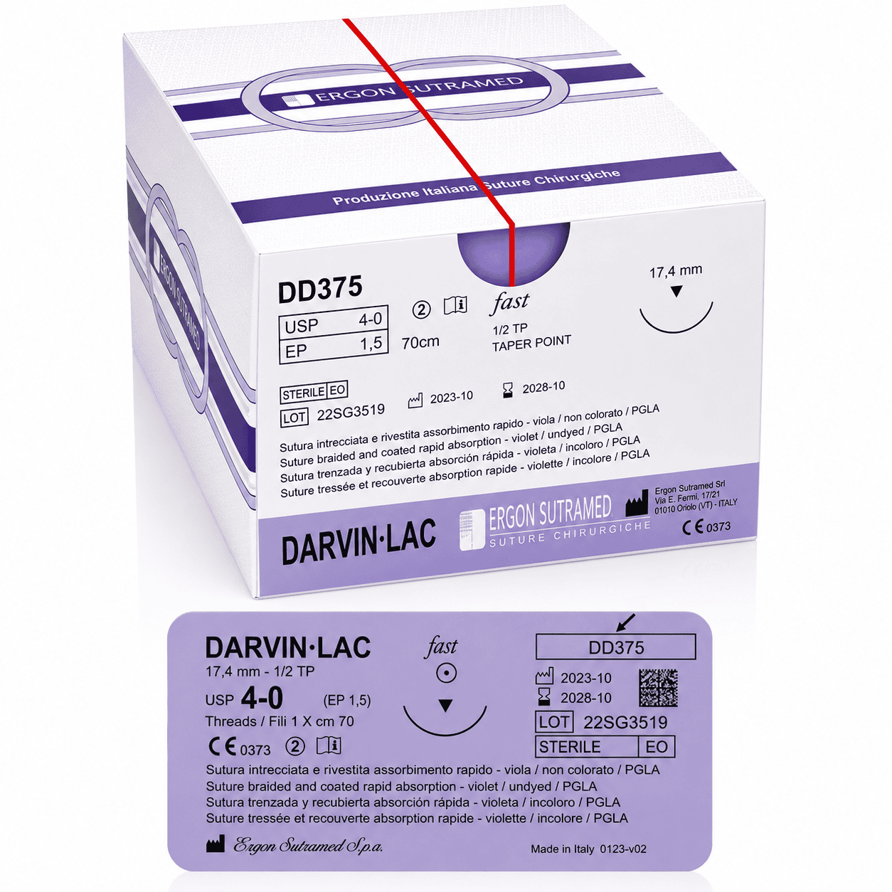 DD375 - Darvin 4-0 violet, 17,4 mm naald 1/2TP, 70 cm, 36 st/verp