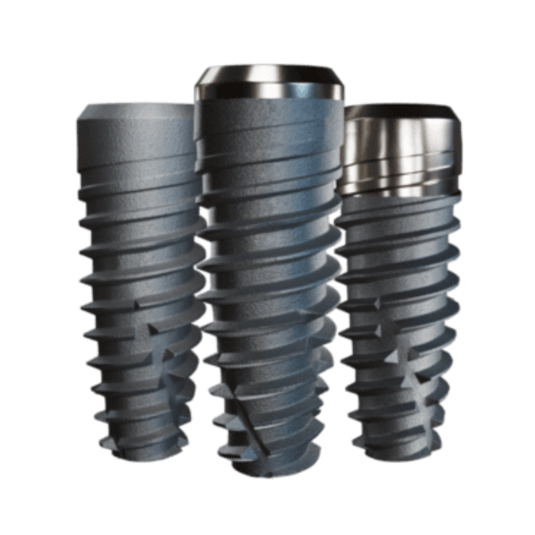 Close up van een drietal Volution implantaten